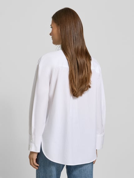 Tom Tailor Regular Fit Hemdbluse aus Lyocell-Baumwoll-Mix Weiss 5