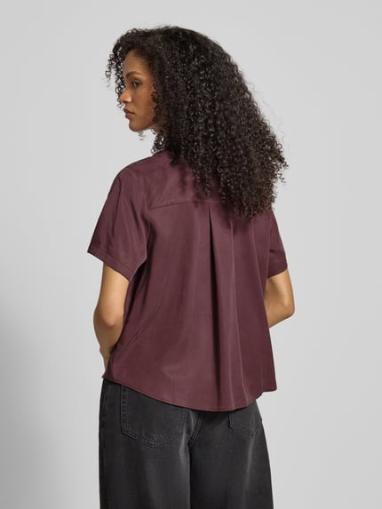 Samsøe Samsøe Regular Fit Bluse aus Lyocell mit verdeckter Knopfleiste Bordeaux 5