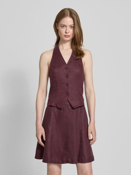 MSCH Copenhagen Gilet met halter van linnen, model 'Naira Claritta Halter' Bordeaux - 4