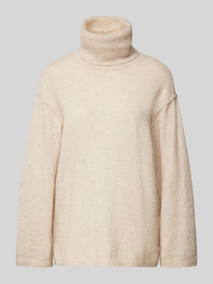 MSCH Copenhagen Rollkragenpullover mit Woll-Anteil Modell 'Sistine' Beige 2