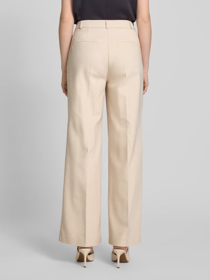 COMMA Straight leg stoffen broek met persplooien Zand - 5
