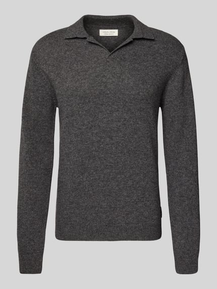 Casual Friday Gebreide pullover van wolmix met polokraag, model 'Karl' Middengrijs - 2