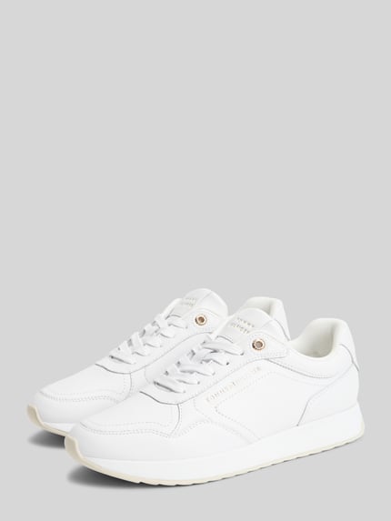 Tommy Hilfiger Sneaker aus echtem Leder mit Label-Schriftzug Weiss 1