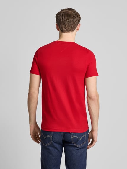 Tommy Hilfiger T-Shirt mit Label-Stitching Rot 5