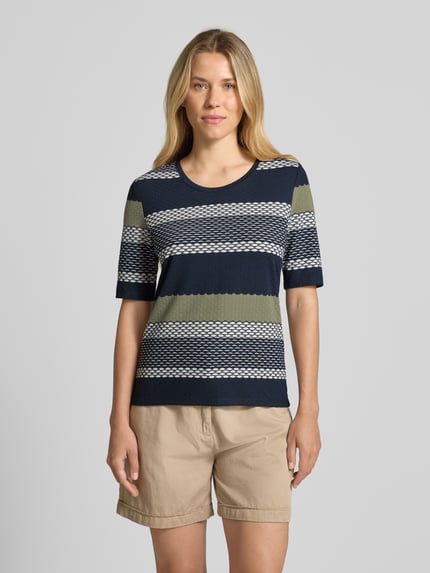Betty Barclay T-Shirt mit geripptem Rundhalsausschnitt Marine 4