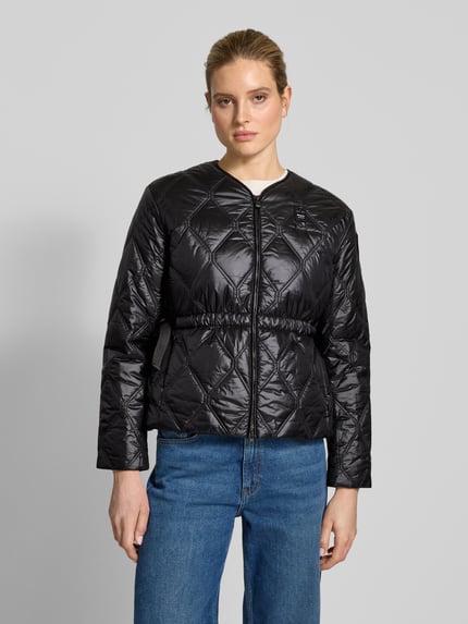 Blauer USA Steppjacke mit Label-Badge Modell 'TAFT' Black 4