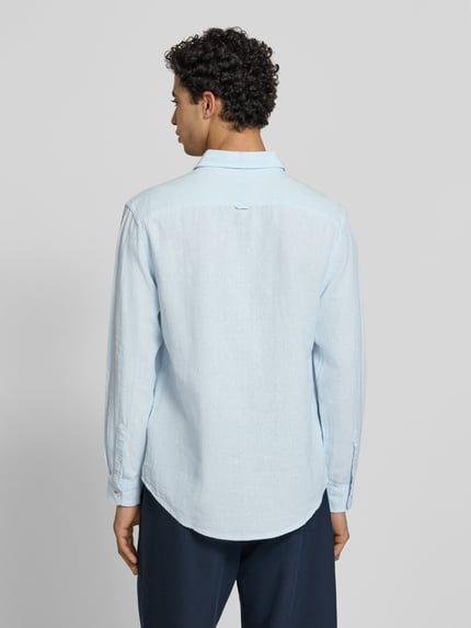 Tommy Jeans regular fit vrijetijdsoverhemd van mix van katoen en linnen Lichtblauw - 5