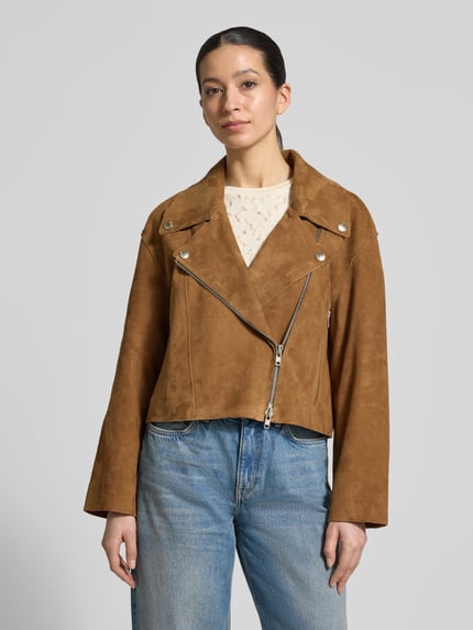 STAND STUDIO Lederjacke mit Reverskragen Modell 'Kaia' Hellbraun 4