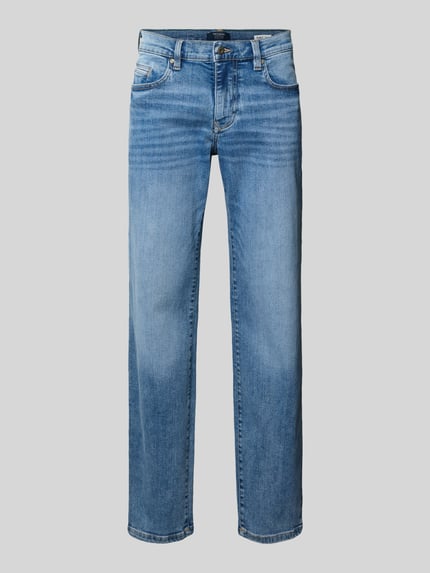 Produktfoto, Regular Fit Jeans mit Eingrifftaschen von MCNEAL in Blau, Baumwoll-Elasthan-Mix, Used-Look, Bundweite 45 cm, Innenbeinlänge 80 cm