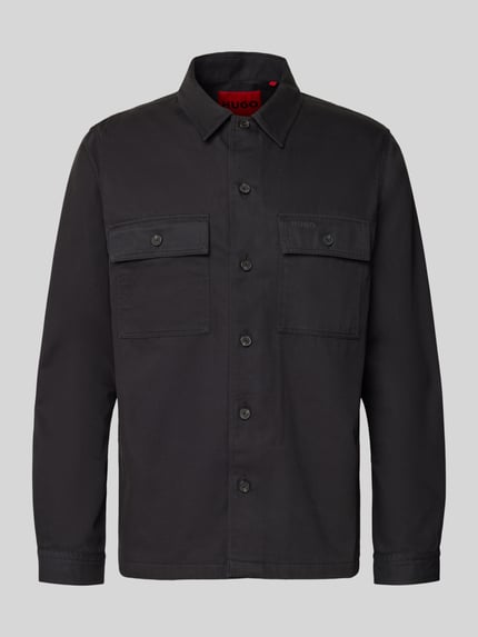 HUGO Hemdjacke mit Knopfleiste Modell 'Epoldo' Black 2