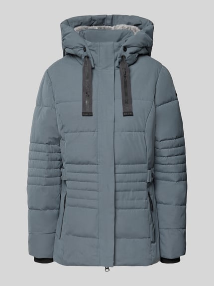 Produktfoto, Jacke mit Kapuze und Label-Patch von G.I.G.A. DX in Blau, gesteppter Material-Mix mit Baumwoll-Anteil, strukturierte Oberfläche