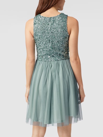 Lace & Beads Cocktailkleid in Minilänge mit Paillettenbesatz Dunkelgrau 5