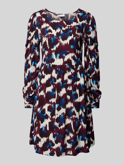 VILA Knielanges Kleid aus Viskose mit Rundhalsausschnitt Lila 2