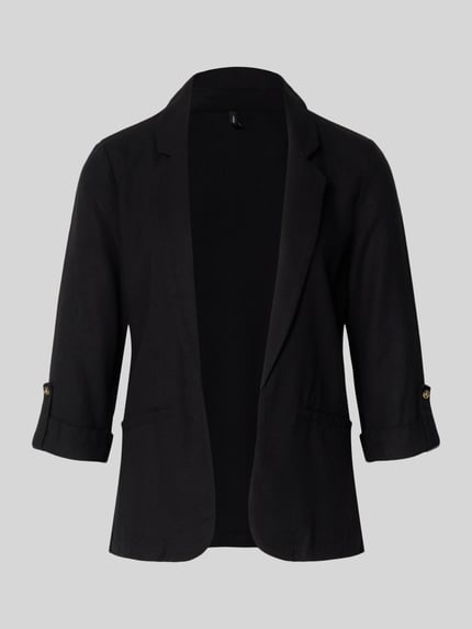 Produktfoto, Loose Fit Kurzblazer aus Viskose-Leinen-Mix Modell 'JESMILO' von Vero Moda, Optik: Unifarben, Flammgarn-Struktur
