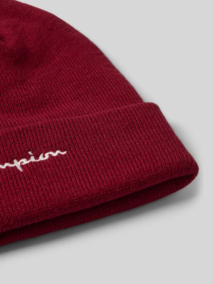 Champion Beanie mit breitem Umschlag und Logo-Stitching Bordeaux 2