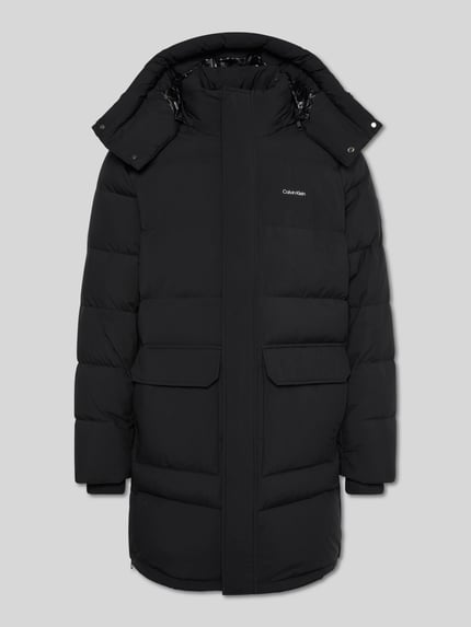 CK Calvin Klein kurtka pikowana o kroju regular fit z odpinanym kapturem Czarny 2