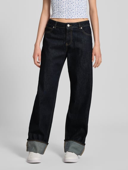REVIEW Straight Leg Jeans aus reiner Baumwolle Dunkelblau 4