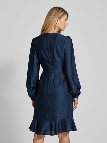 SWING Knielanges Cocktailkleid in Wickel-Optik Dunkelblau 5