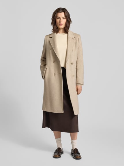 DRYKORN Midirok in leerlook, model 'Sally' Chocoladebruin - 1
