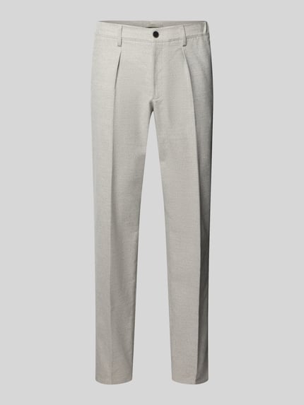 Profuomo Relaxed Fit Hose mit Bügelfalten Hellgrau 2