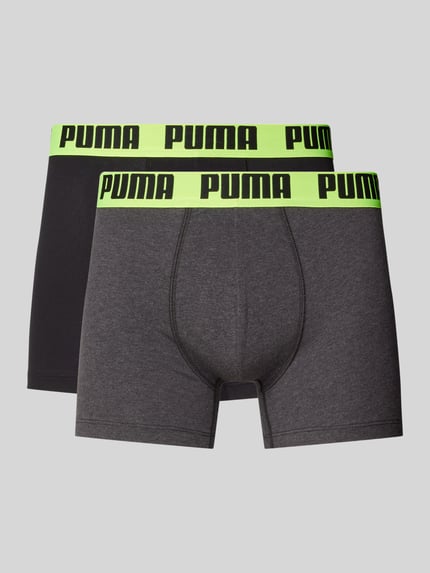 PUMA Trunks mit Label-Detail im 2er-Pack Dunkelgrau 1