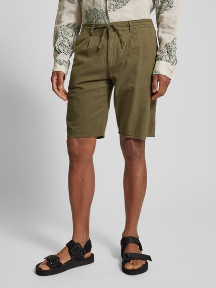 Cars Jeans Regular Fit Shorts mit Bindegürtel Modell 'HORAN' Schilf 4