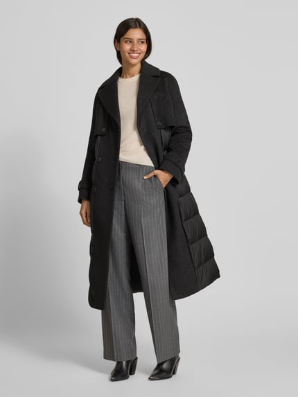 windsor. Lange jas van pure wol Donkergrijs gemêleerd - 1