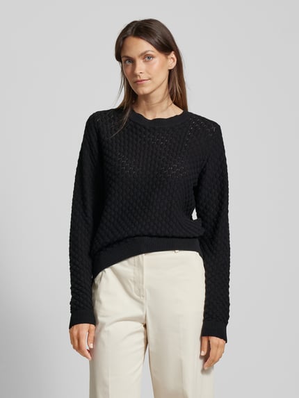 FREE/QUENT Strickpullover mit Rundhalsausschnitt Modell 'Dodo-Pu-Diamo' Black 4