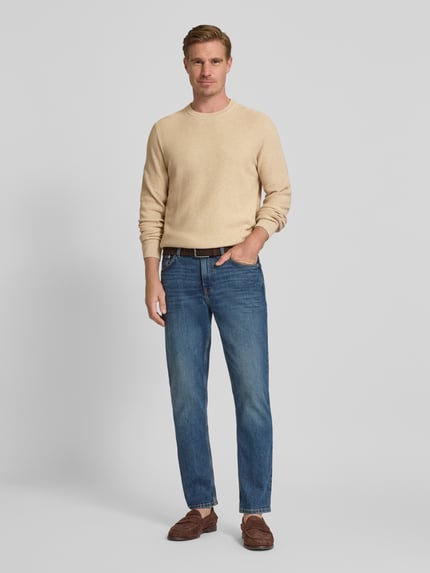 MCNEAL Strickpullover mit gerippten Abschlüssen Sand Melange 1
