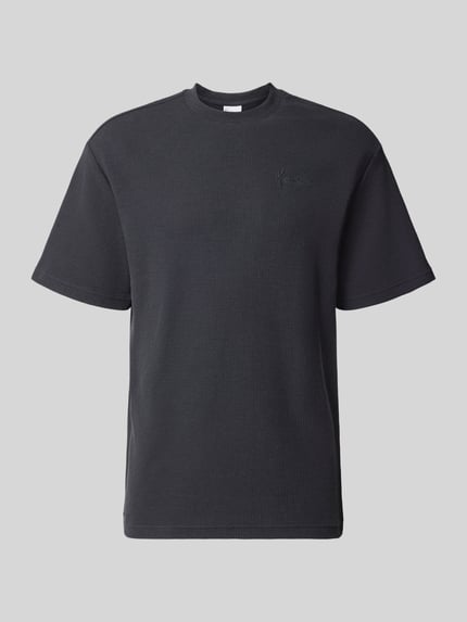Oversized T-Shirt mit Strukturmuster und Logo-Stitching Shop The Look MANNEQUINE