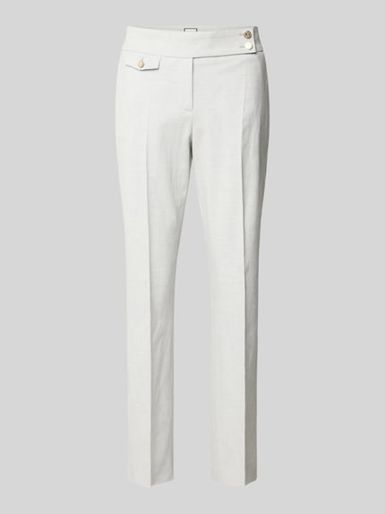 SEDUCTIVE Slim Fit Leinenhose mit Bügelfalten Modell 'INEZ' Hellgrau 2