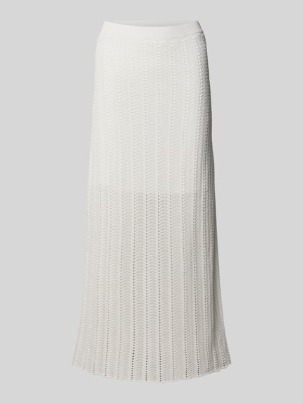 Produktfoto, Strickrock mit elastischem Bund von Rich & Royal in Offwhite, Reine Baumwolle, Straight Fit, Ajour-Strick, blickdichter Unterrock.