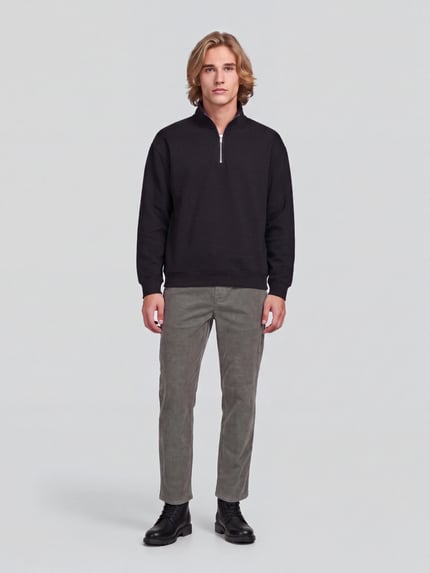 ONLY & SONS Schmale Hose mit Cordstruktur Hellgruen 1