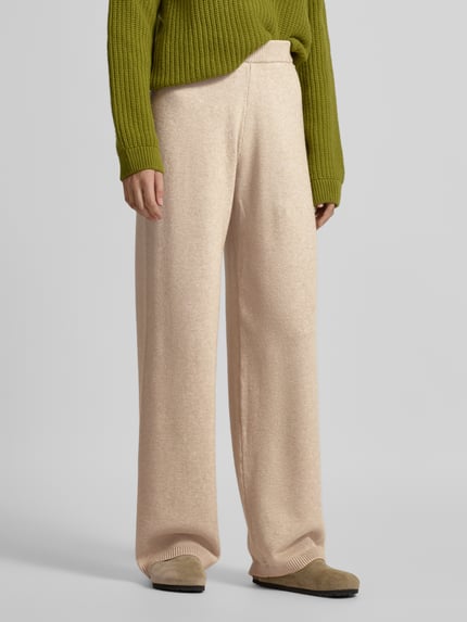 QS Wide fit stoffen broek met elastische band Donkerbruin - 4