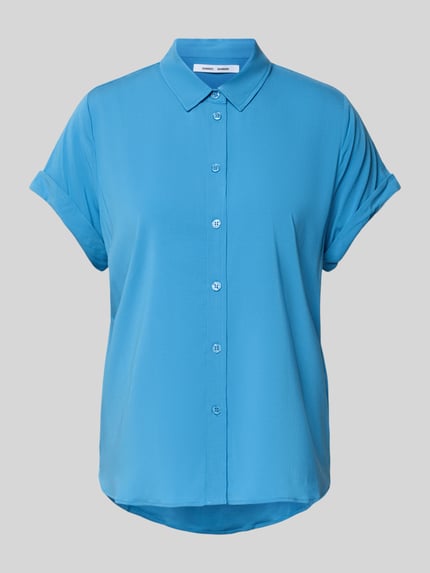Samsøe Samsøe Regular Fit Bluse mit Knopfleiste Modell 'MAJAN' Blau 2
