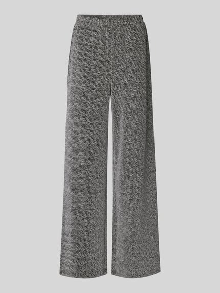 Produktfoto, Weite Hose mit elastischem Bund Modell 'JINA' von Pieces in schimmernder Optik, Wide Leg Passform, Strukturmuster, Stretch-Webstruktur.