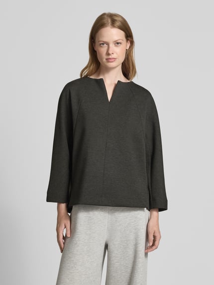 Rich & Royal Sweatshirt met 3/4-mouwen en tuniekkraag Antraciet - 4