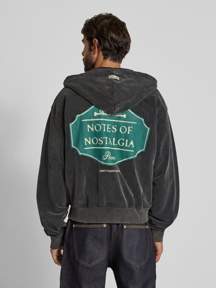 Don´t Waste Culture Sweatjacke mit Motiv-Print Modell 'Ulric' Anthrazit 5