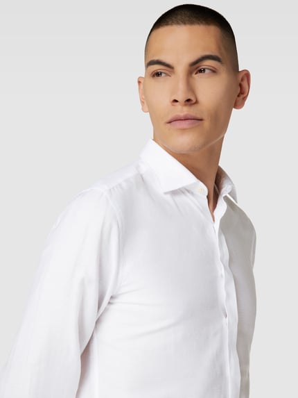 ETERNA Slim Fit Premium Smokinghemd mit Leinen-Anteil Weiss 3