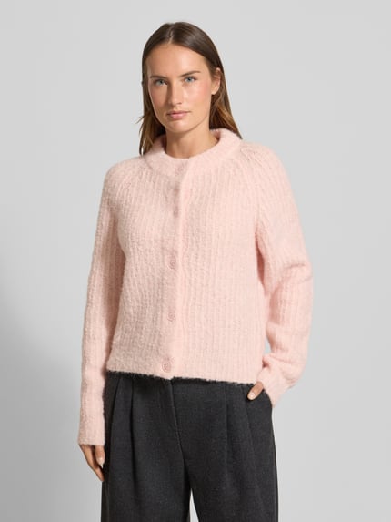 VERO MODA Relaxed Fit Strickjacke mit Woll-Anteil Modell 'CARMEN' Rosa 4