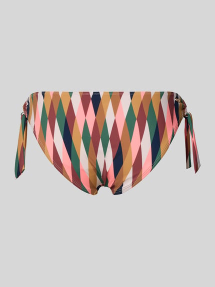 Produktfoto, Bikini-Slip im Allover-Look Modell 'Abanov' von Barts, Damen Bikini-Slip aus Material-Mix mit Stretch-Anteil, körpernahe Passform, buntes Rautenmuster
