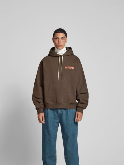 Marni hoodie met labeldetail Chocoladebruin - 4
