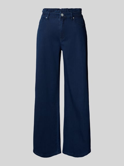 Buena Vista Wide Leg Jeans mit Rüschen Dunkelblau 2