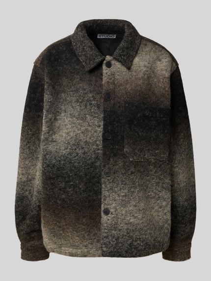 Jake*s Studio Men Relaxed Fit Hemdjacke mit Brusttasche Black 2
