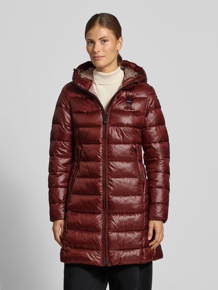 Blauer USA Płaszcz z efektem pikowania z wzór z logo model 'Adelaide' Bordowy 4