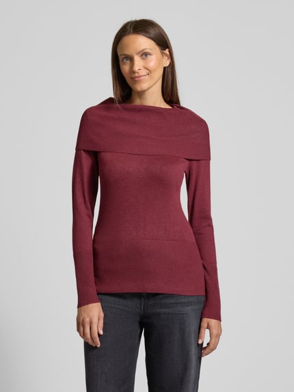 Soyaconcept Bluzka z długim rękawem o kroju slim fit z mieszanki wiskozy model ‘Dollie’ Bordowy melanż 4