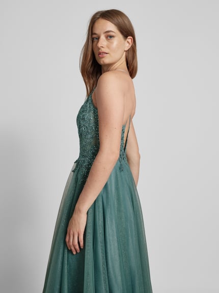 LUXUAR FASHION Abendkleid mit Strasssteinbesatz Gruen 3