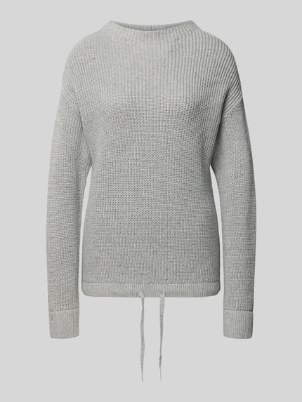 Jake*s Casual Oversized Strickpullover mit gerippten Abschlüssen Silber Melange 2