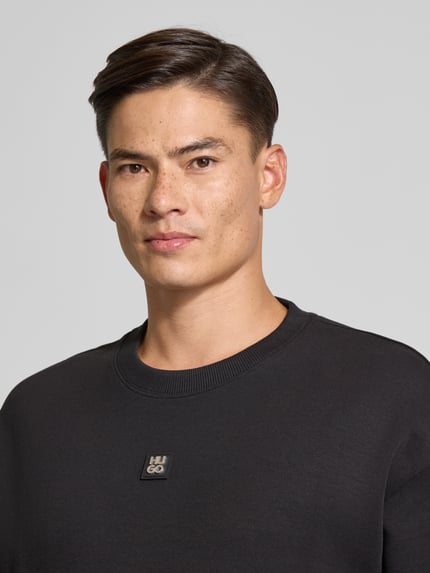 HUGO Relaxed Fit Sweatshirt aus Baumwoll-Mix Modell 'DETTIL' Black 3