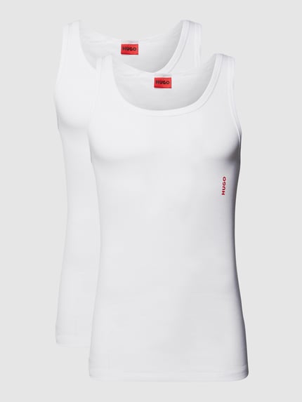 HUGO Tanktop mit Label-Print im 2er-Pack Weiss 2